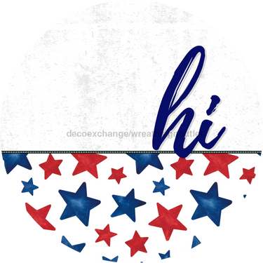 Patriotic Door Hanger Hi Dco - 01465 - Dh 18’ Round Wood